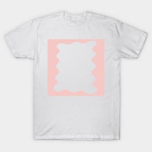 Abstract Squiggle Frame in pastel pink T-Shirt